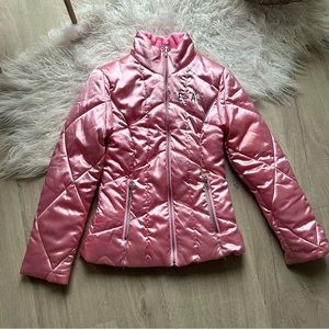 Pink Satin Quilted Puffer Coat - deLiA*s